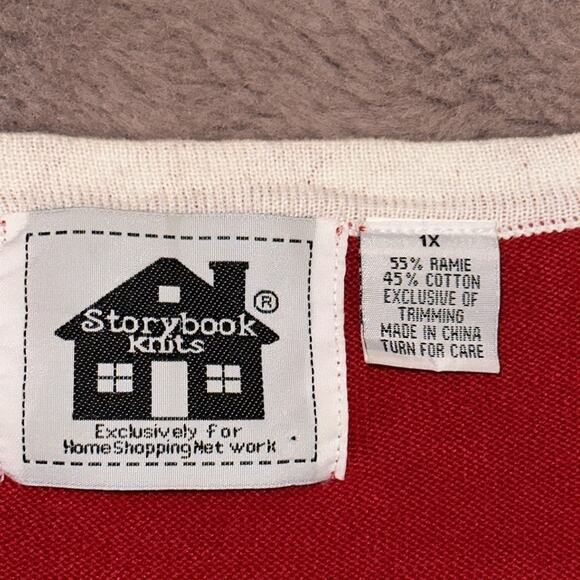 Vintage 1990s Storybook Knits Sequin Santa Christmas Teacher Granny Sweater XL - Picture 3 of 4